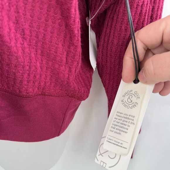 Treasure & Bond Women Crew Neck Drop Shoulder Puff Long Sleeve Sweatshirt L NWT - Picture 5 of 9